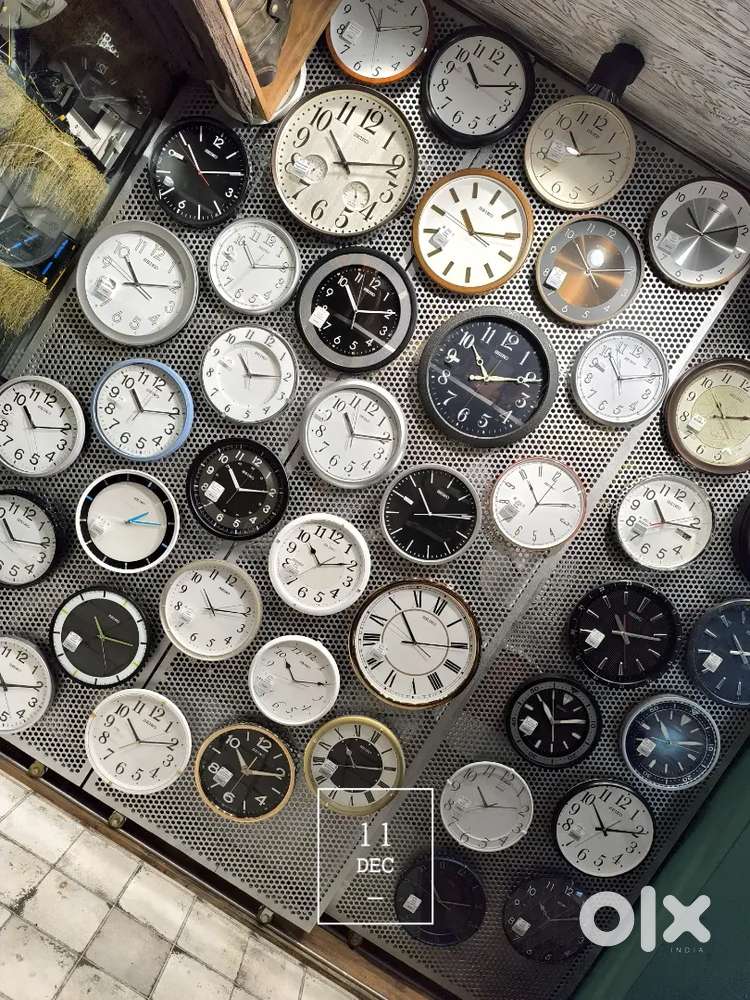 chico-deco♡ Seiko Wallclocks, wooden, metal, Lumina, day & date - Home Decor