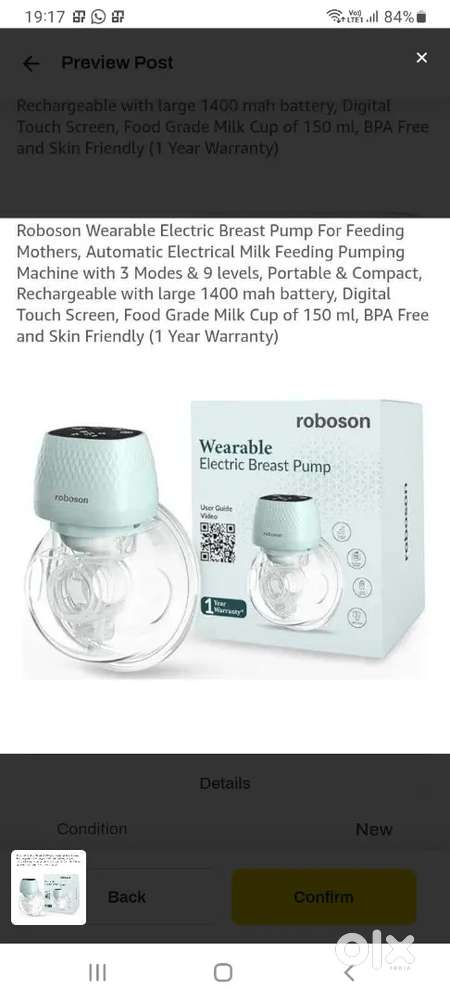 Roboson Wearable Electric Breast Pump