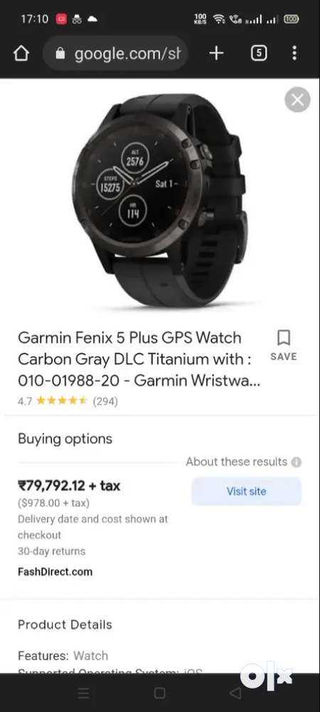 Garmin fenix 5x plus sales gps