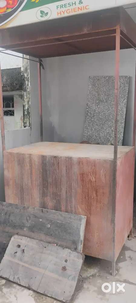 Food Cart / Counter Stall / Khokha - Strong Iron Body With Roof
