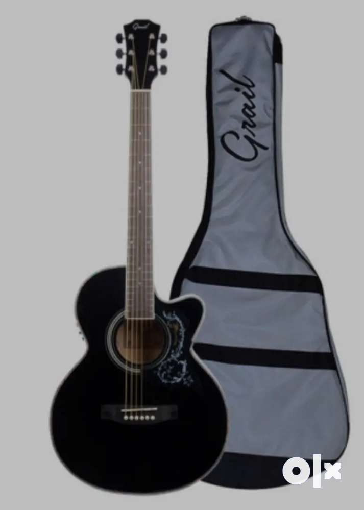 Grail AG A190CE B Semi Acoustic Guitar Cutaway Black Musical