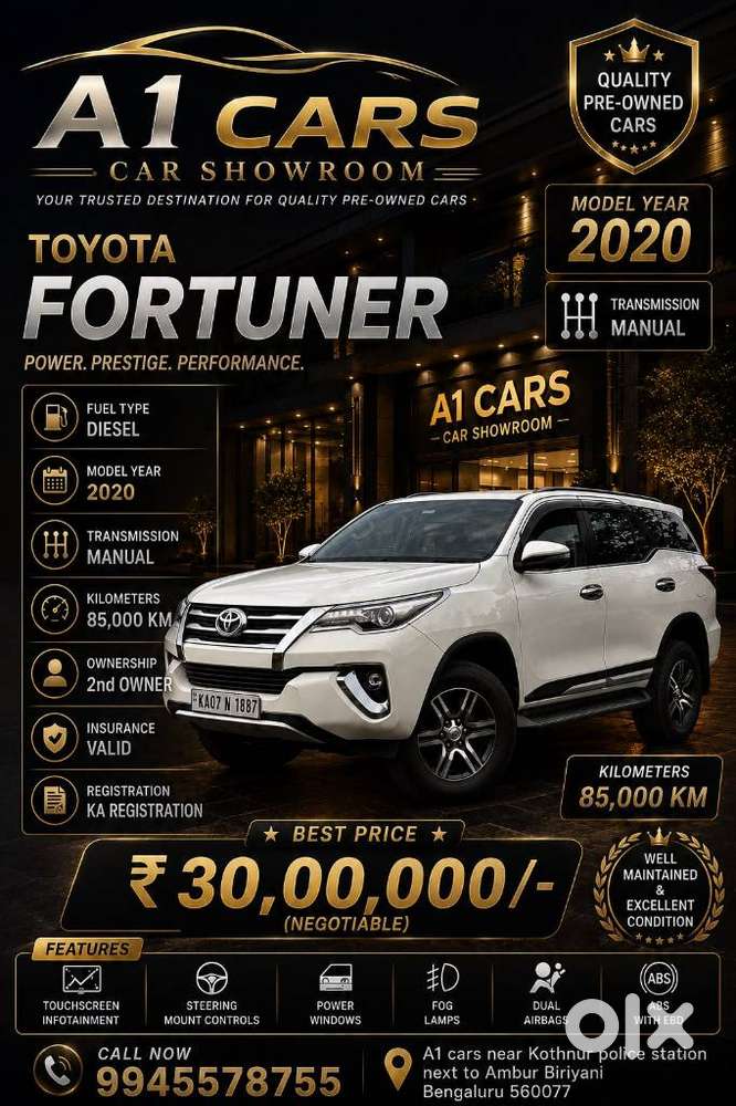 Toyota Fortuner 4X2 MT 2.8 Diesel, 2020, Diesel