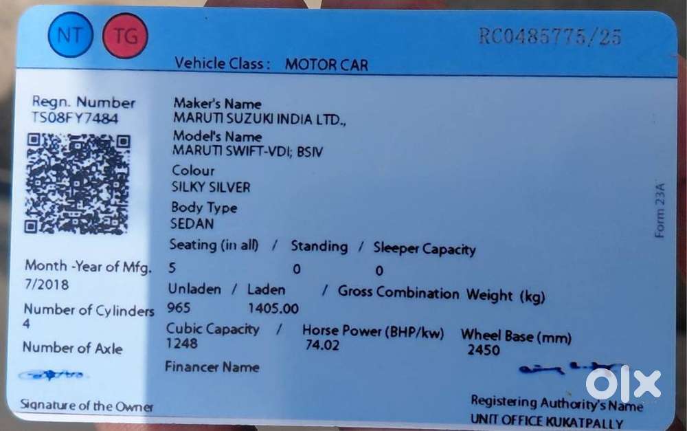 Maruti Suzuki Swift Ddis Vdi, 2018, Diesel
