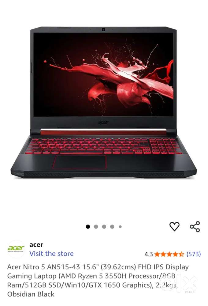 Acer Nitro (Ryzen 5, Mfd: 2020 December) Computers Laptops