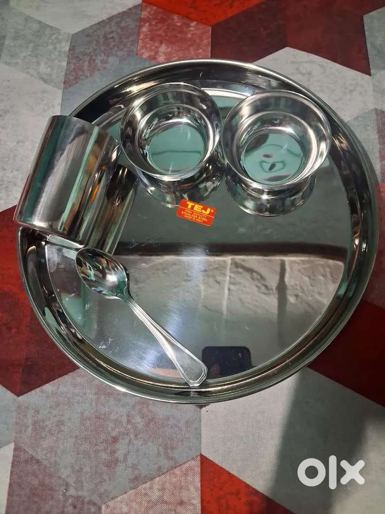 Stainles steel thali set 6 pic new