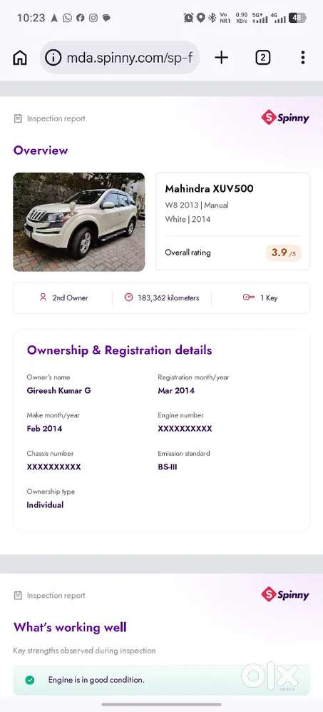 Mahindra Xuv500 Diesel 2014