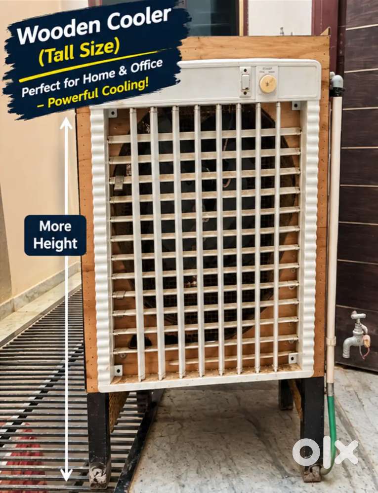 Large Wooden Air Cooler | Tall Size | Powerful Cooling | Heavy-Duty