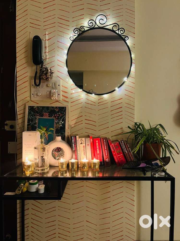 Console table with mirror