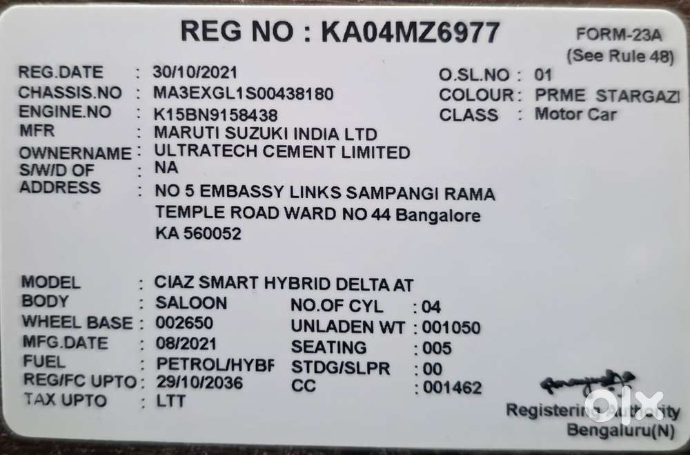 Maruti Suzuki Ciaz Delta 1.5, 2021, Petrol