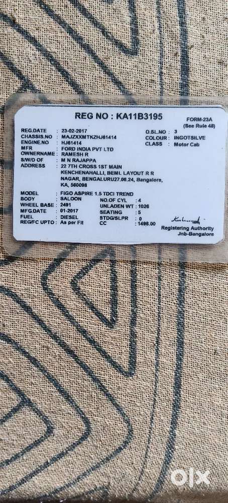 Ford Aspire Trend Plus 2017 Diesel Manual