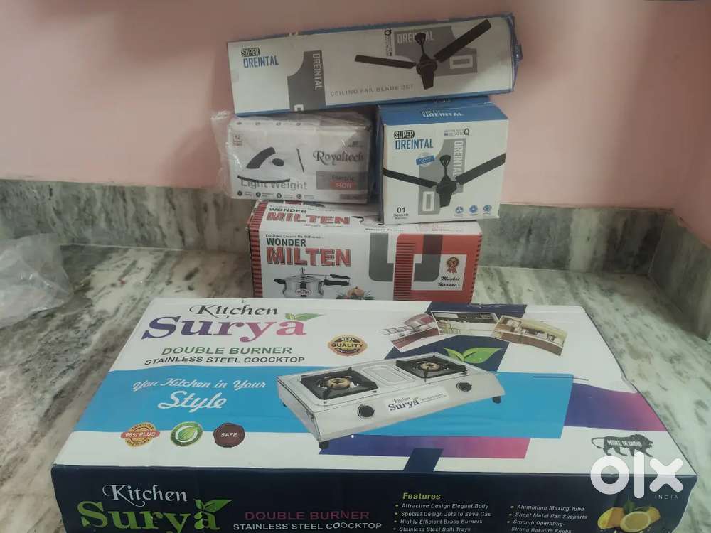 Brand New Home Appliances Combo &ndash; Fan, Gas Stove, Cooker & Iron