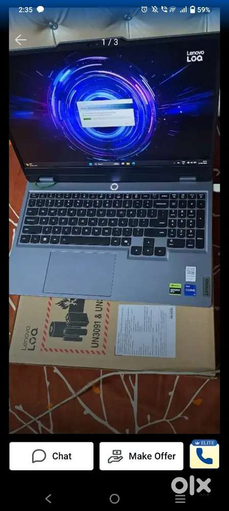 brand new laptop 25 days old naver used
