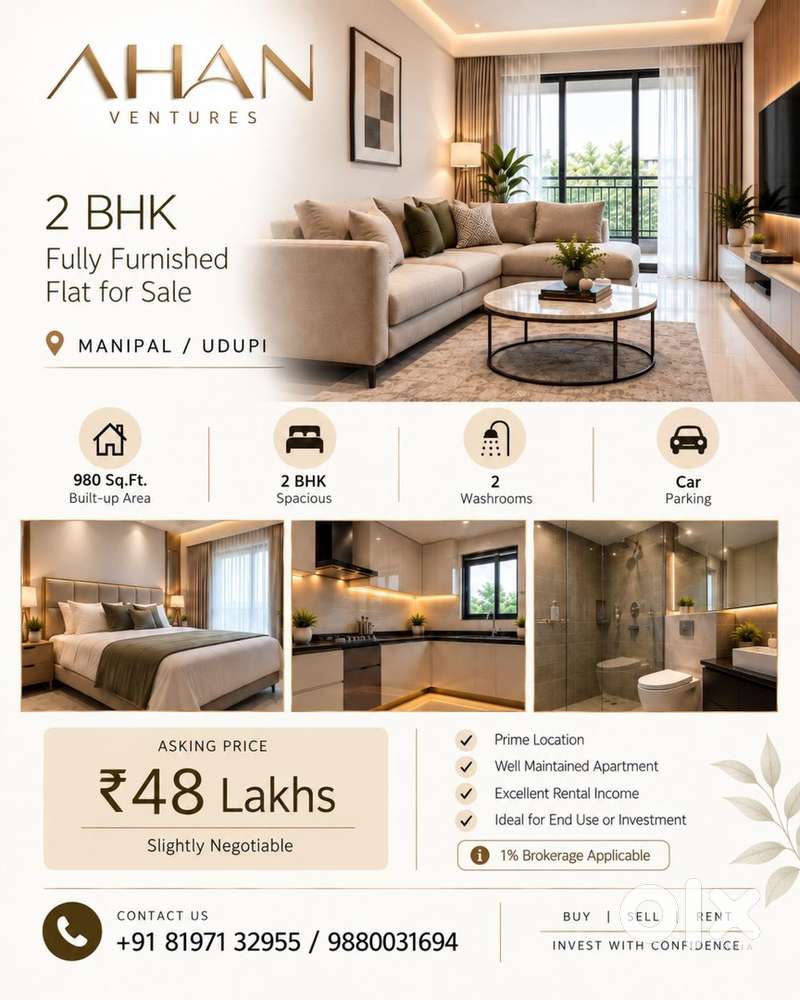 Fully furnished 2bhk flat for sale