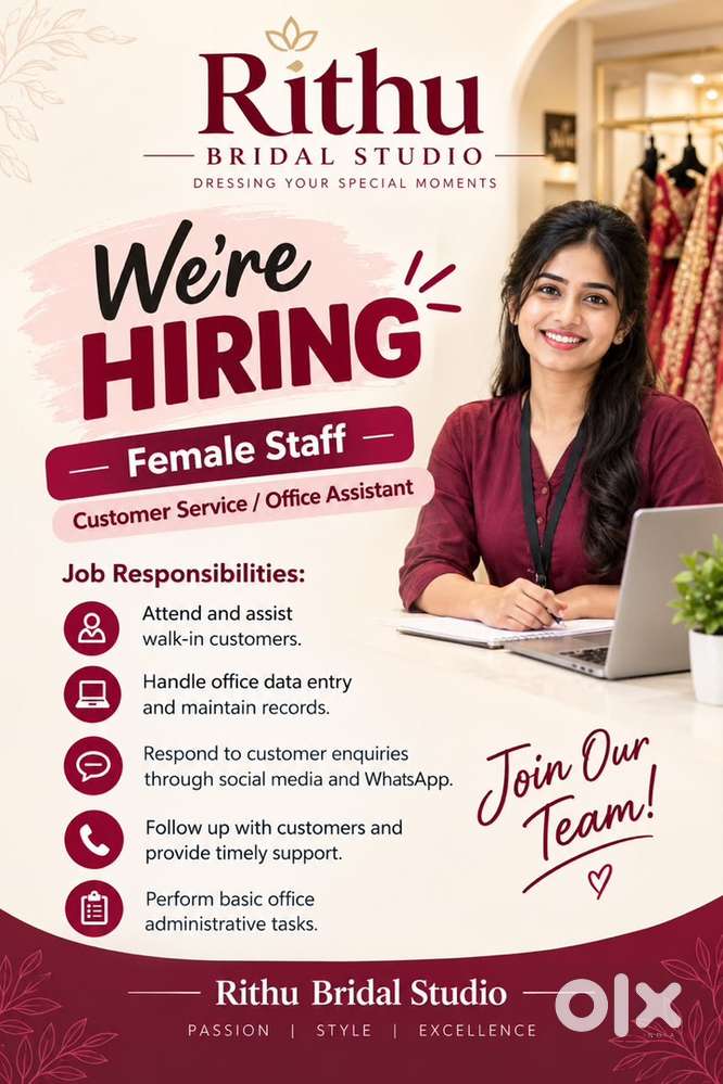 Female Office Assistant / Customer Service Executive