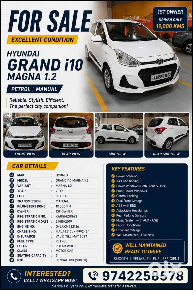 Hyundai Grand I10 Magna 2019 Petrol Well Maintained