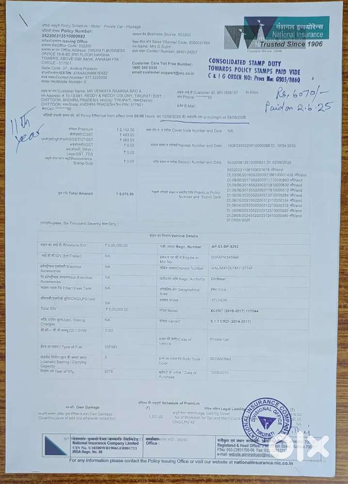 Hyundai Xcent Diesel 2015  20,000 Km  1st Owner  Excellent Working