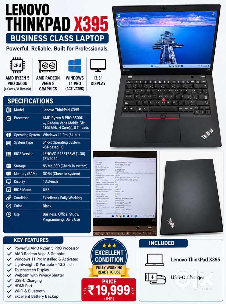  Lenovo ThinkPad X395 Touchscreen Laptop for Sale!