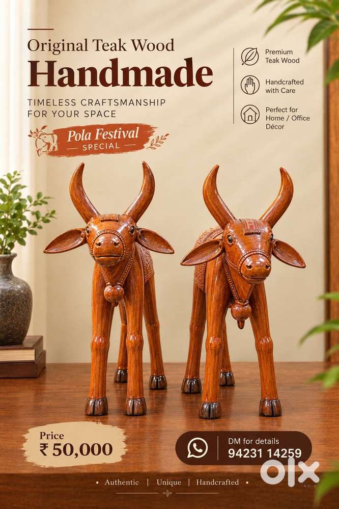 Beautiful handmade bull sculpture