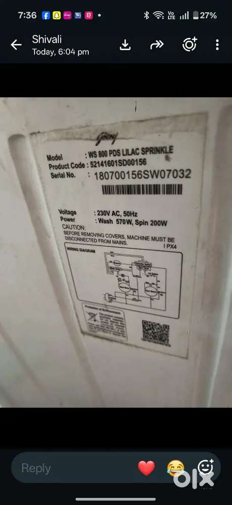 Godrej washing machine semi automatic