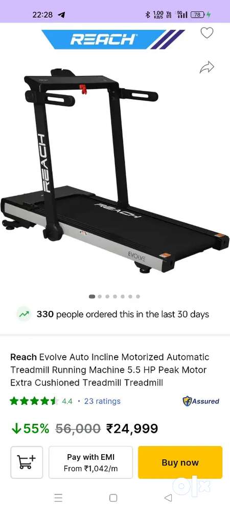 Reach evolve treadmill Gym Fitness 1784263255