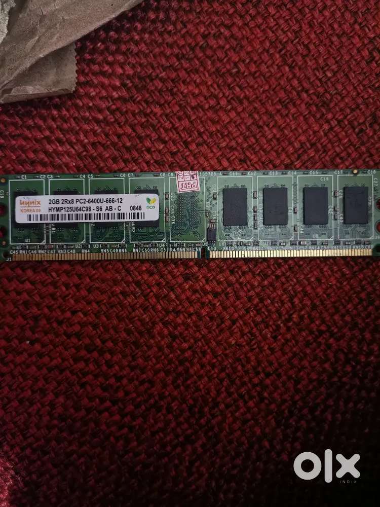 Brand: Hynix
Capacity: 2 GB
Type: DDR2
Speed: 800 MHz (PC2-6400U)
Form