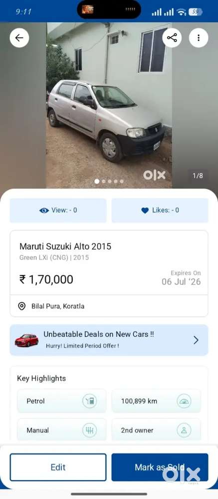 Maruti Suzuki Alto 2012 Cng & Hybrids 80000 Km Driven