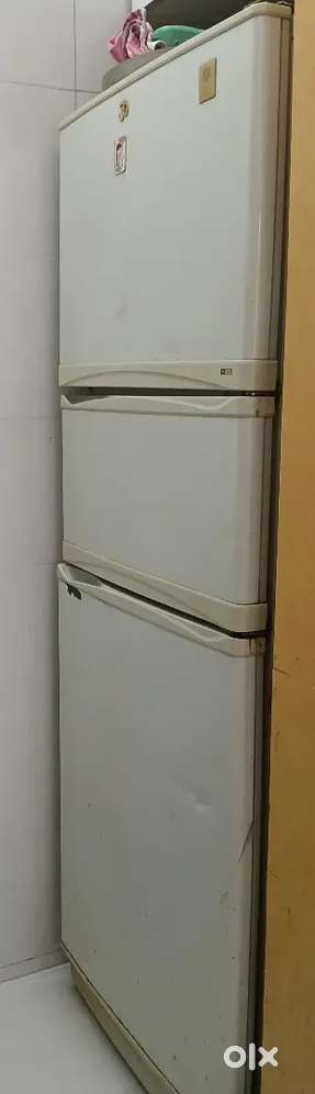 3 door General Electric fridge