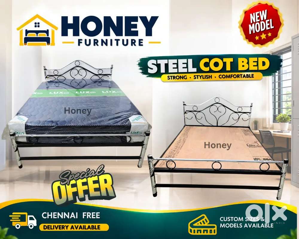 COT SALE NEW STEEL BED OFFERS SALES SINGLE DOUBLE QUEEN, BUNKER BEDS