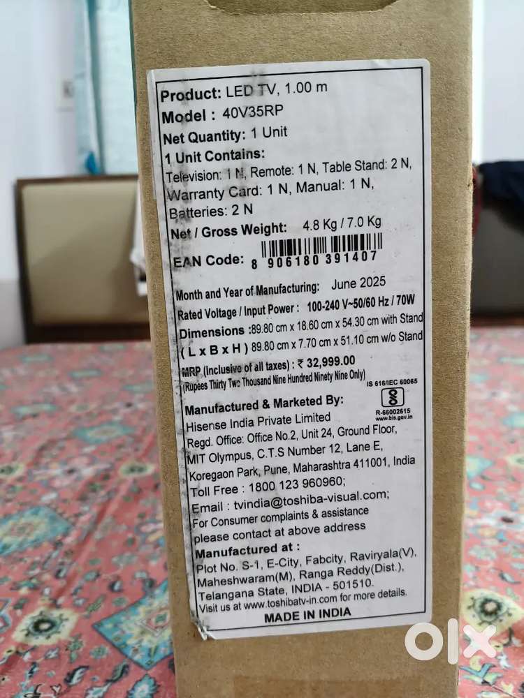 Toshiba 40inch Smart TV TVs, Video Audio 1822031198