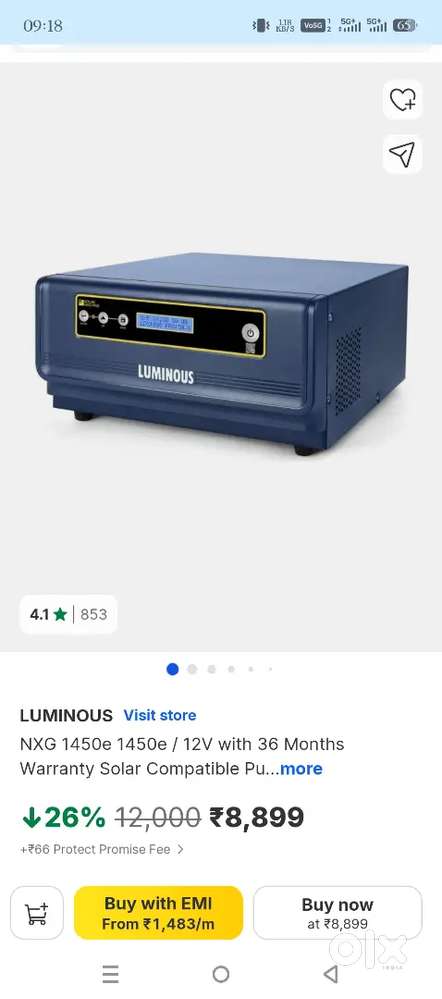 Luminous nxg 1450e solar inverter