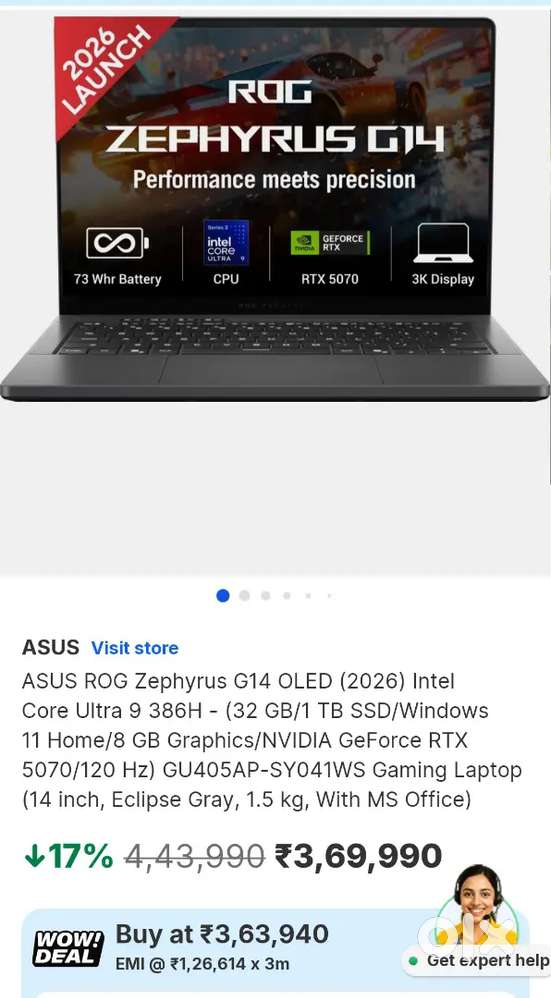 Asus Rog Zephyrus G14 new box pack
