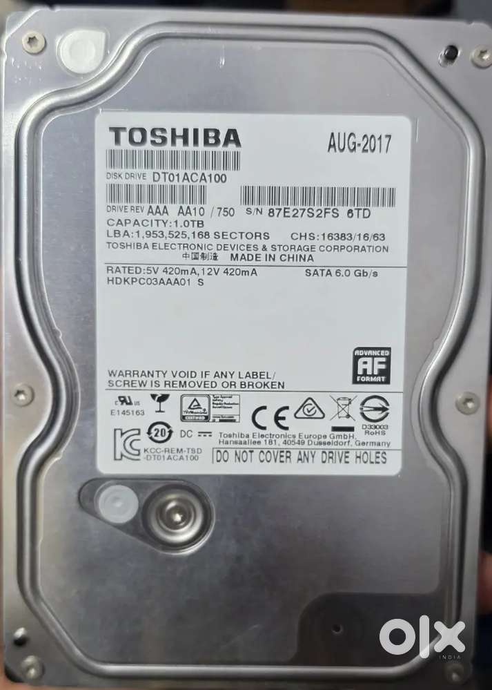 Toshiba 1TB + Toshiba 500GB HDD, both tested working. Selling together