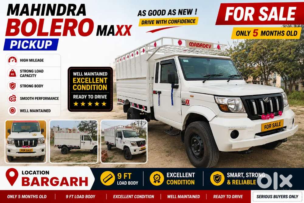 Mahindra Bolero Maxx Hd 1.7 Pickup 9 Ft  5 Months Old  18000 Km