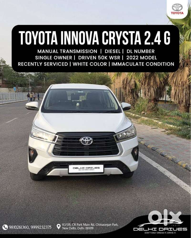 Toyota Innova Crysta 2.4 G Mt, 2022, Diesel