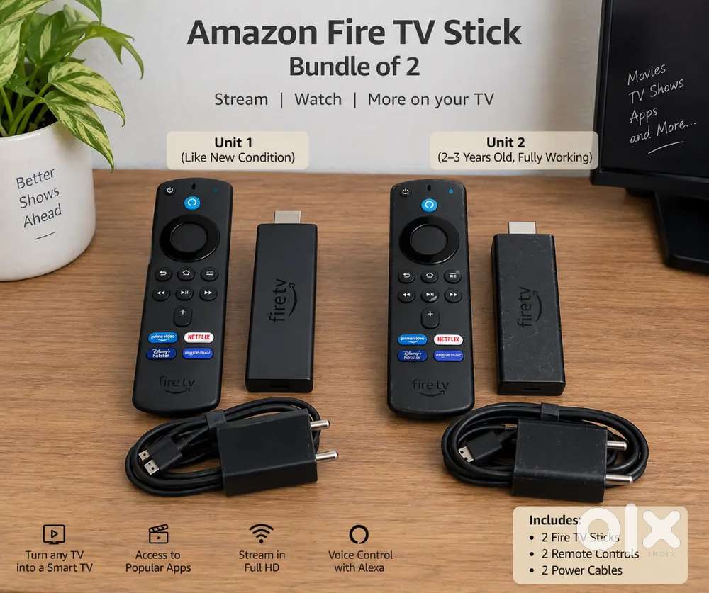 Amazon Fire TV Stick Bundle &ndash; 2 Sticks + 2 Remotes | Fully Working