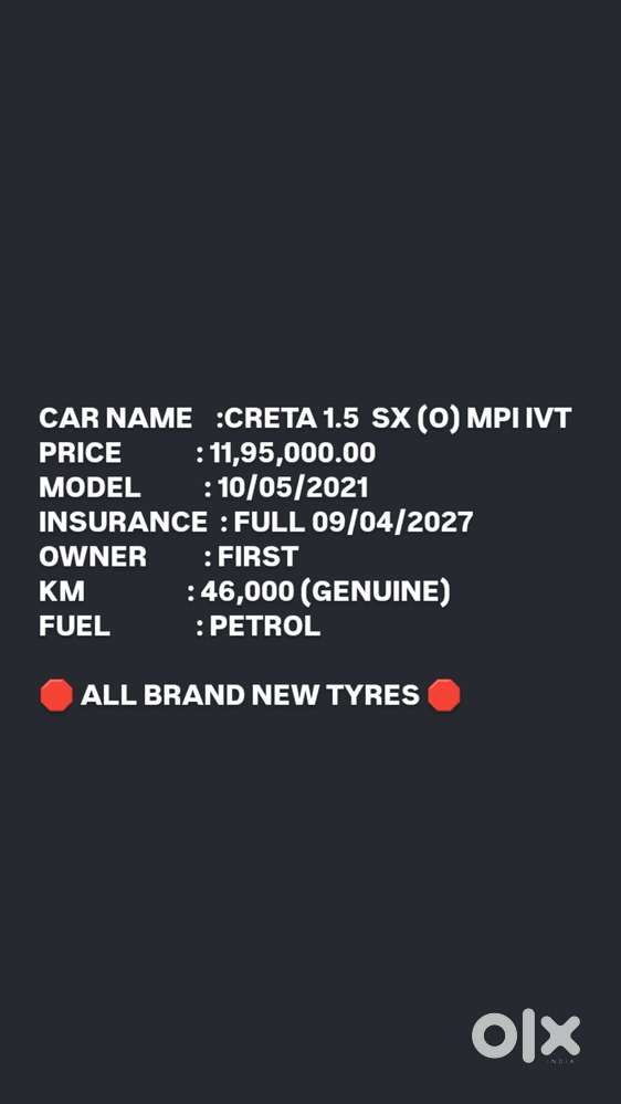 Hyundai Creta 1.5 Sx (o) Ivt Petrol, 2021, Petrol