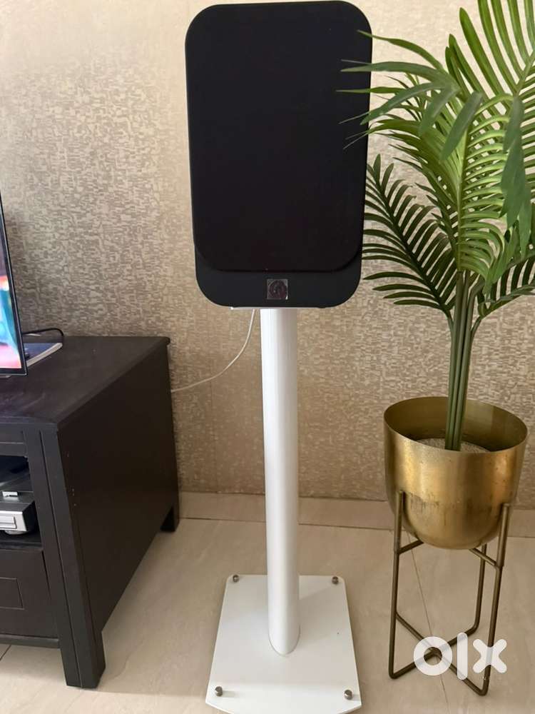 Q Acoustics 3030i speakers with stand