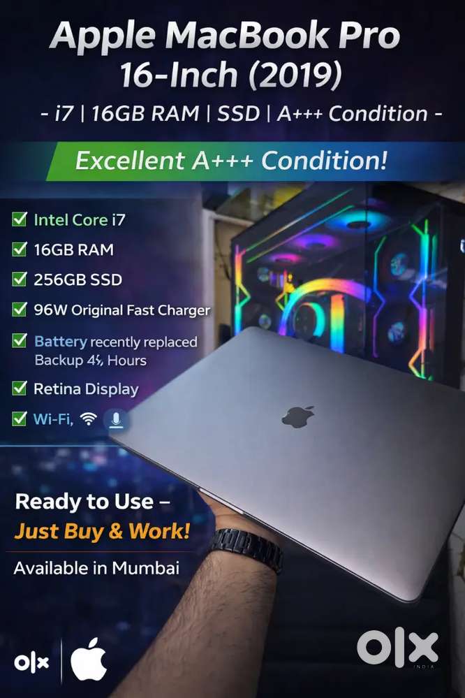 Apple MacBook Pro 16-Inch (2019) – i7 16GB RAM SSD A++ Condition