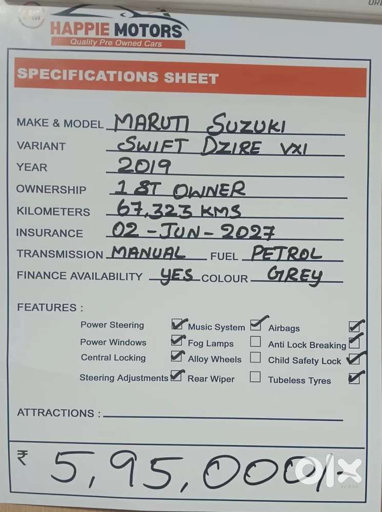 Maruti Suzuki Dzire 1.2 Vxi, 2019, Petrol