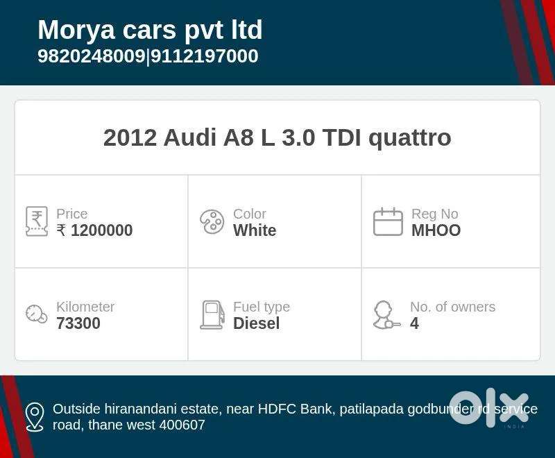 Audi A8 L, 2012, Diesel