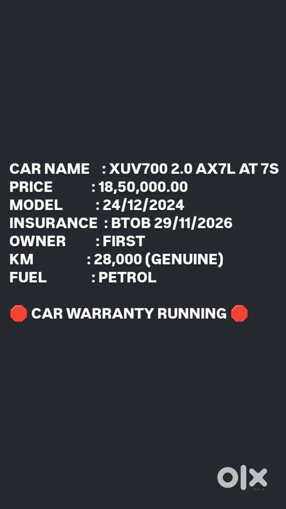 Mahindra Xuv700 2.0 Ax 7 Petrol At Luxury Pack Str, 2024, Petrol