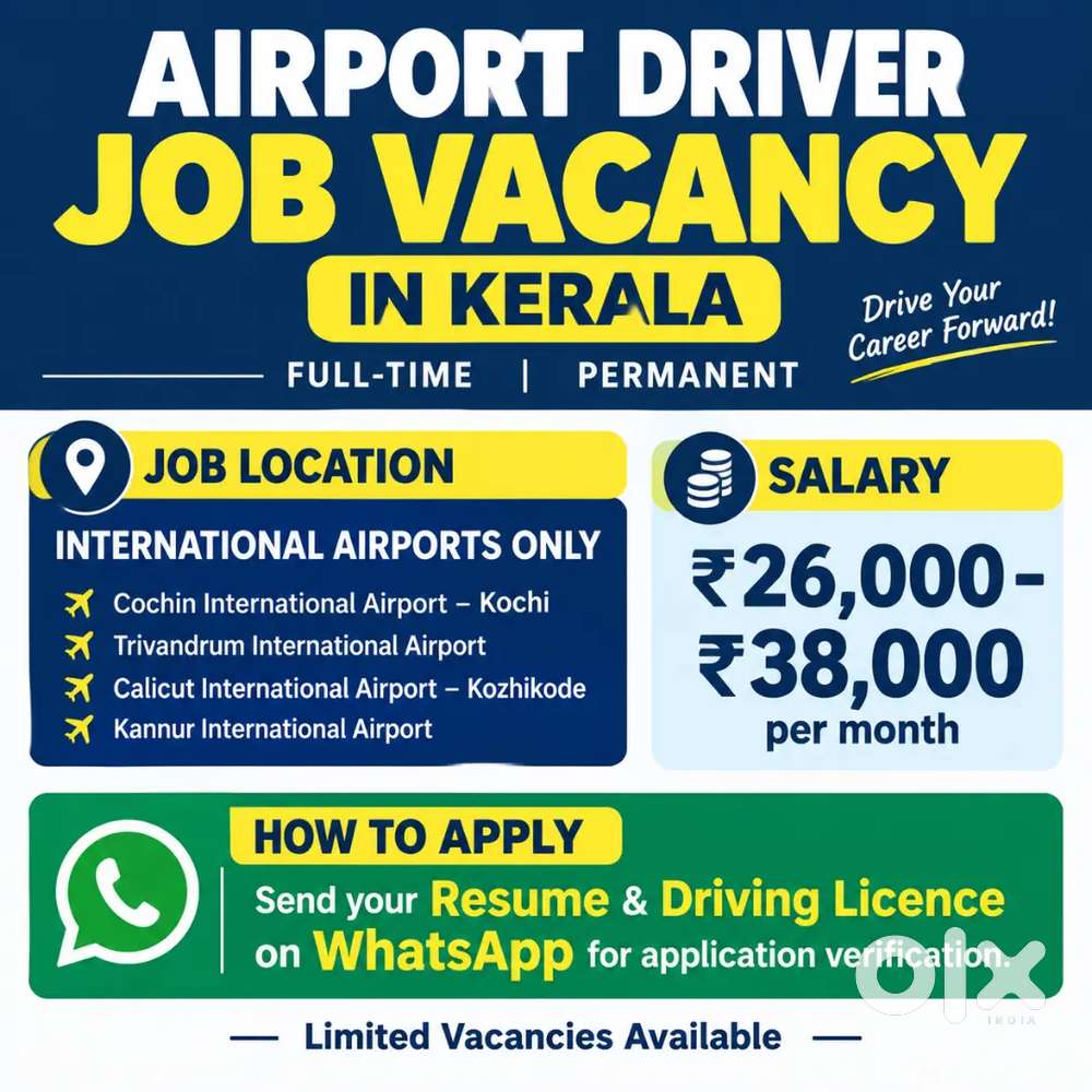 Airport Driver Job Vacancy at Kerala International Airports.