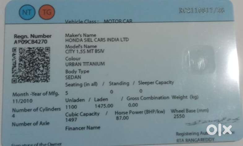 Honda City 1.5 S Mt, 2010, Petrol