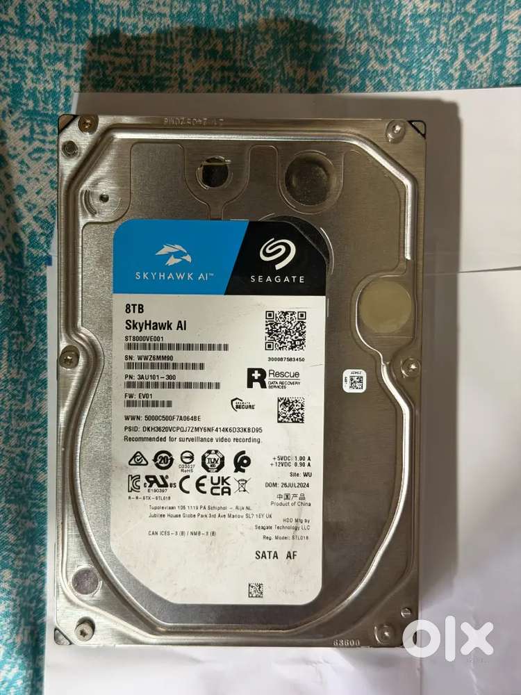 8TB seaget skyhawk AI hardisk and 1TB WD external hardisk