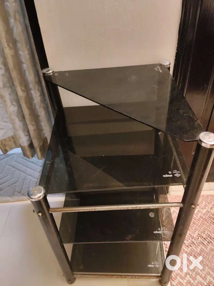 glass corner shelf stand
