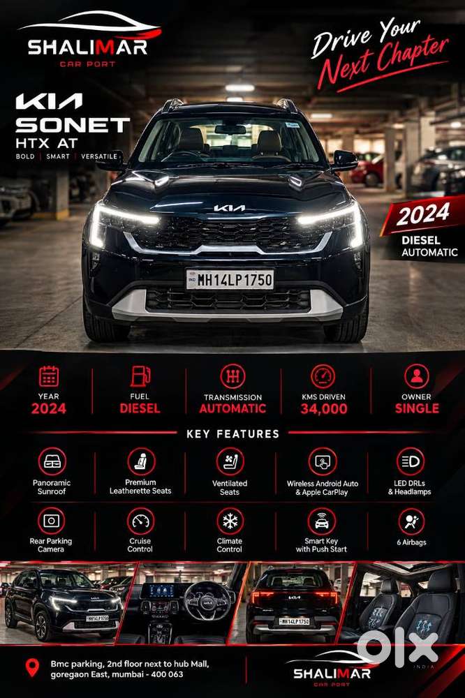Kia Sonet Htx Plus At D, 2024, Diesel