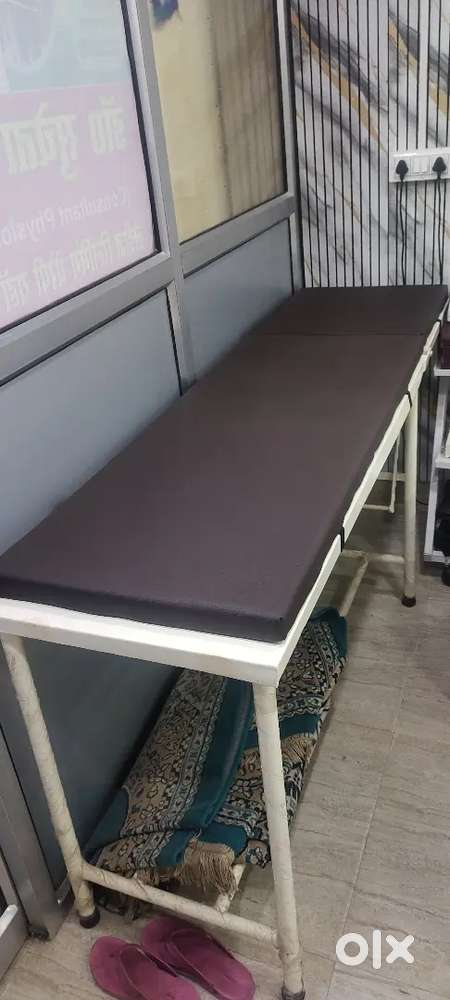 Brand new Patient examination bed(iron)with mattress(manual foldable)