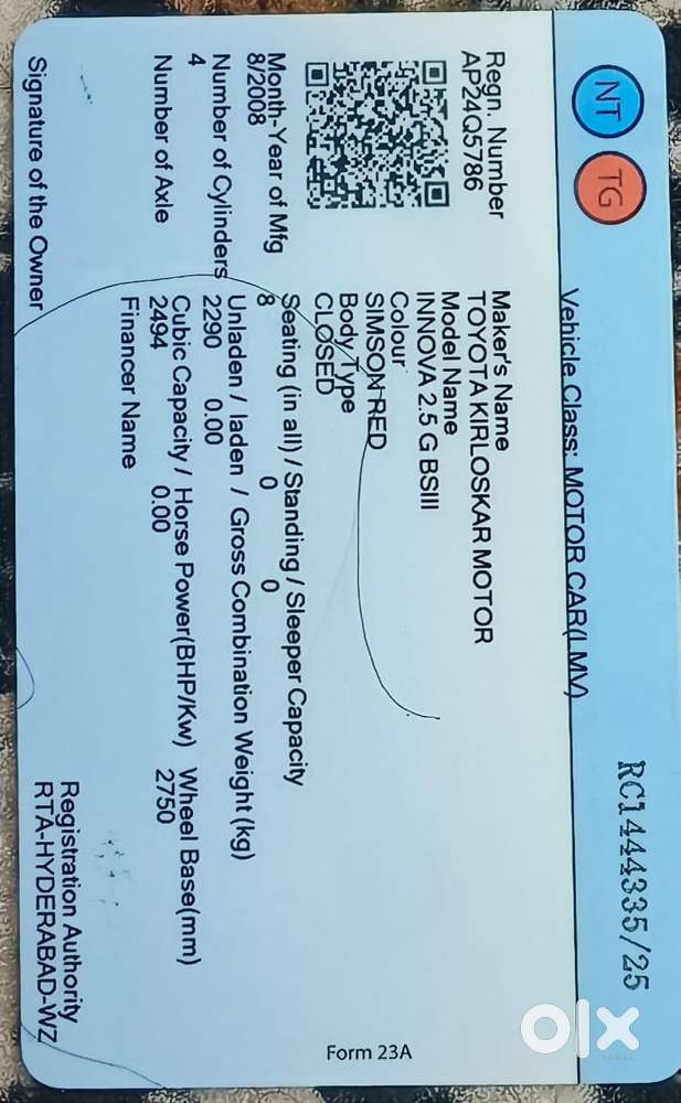 Toyota Innova, 2008, Diesel