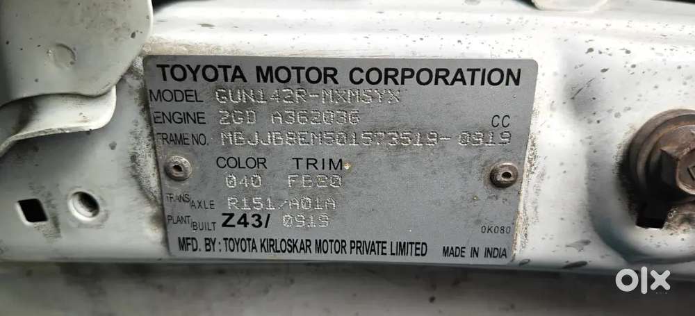 Toyota Innova Crysta 2019 Mt