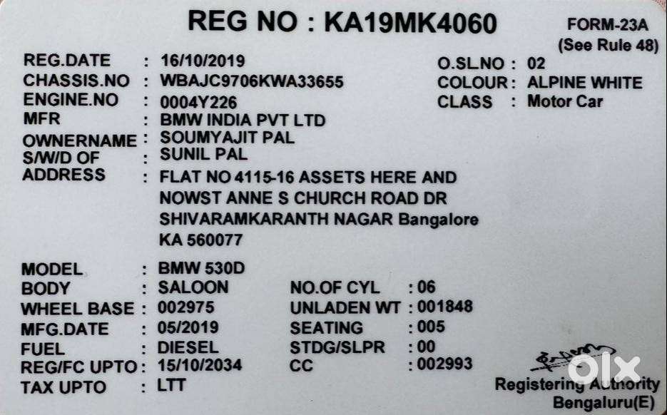 Pristine 2019 Bmw 530d M Sport  3.0l Inline-6  Sub 28,000 Kms!